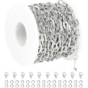 UMAOKANG 5 Meters Gold Plated Stainless Steel Chain for Jewelry Making Hollow Heart Chain Roll with Jewelry Findings