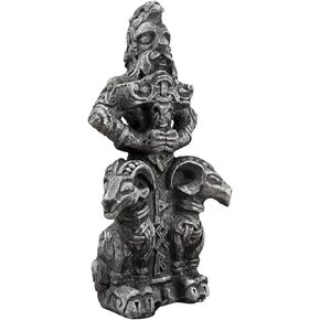 Thor Figurine - Norse Viking God of Thunder Statue Home Decor 4.5" Tall (Stone Finish)