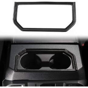 Voodonala for F150 ABS Carbon Fiber Rear Cup Holder Trim Frame for 2016-2019 Ford F150, 1pc
