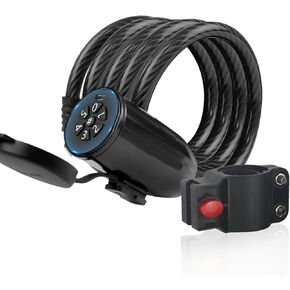 Combination Bike Lock,4-8 Digit Combination Bike Lock,0.43 Inch Diameter Steel Cable Bike Lock Anti-Shear,IP66 Waterproof Rating Heavy Duty Bike Lock with Keypad