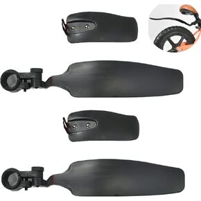 2 Set Balance Bike Fender Kit Front + Rear Mud Guard Cycling Training Bicycle Mudguard Tire Protector Against Splashing Water & Dirt for 10'' 12'' 14'' Inch No Pedal Kids Bicycles