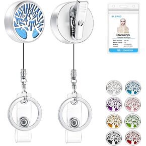 SAM & LORI Badge Clips Retractable Keychain Teacher Id Badge Holder Badge Reels Alligator Clip Employee Teacher Appreciation Gifts Heavy Duty Badge Reel Nurse Id Card Holder Essential Oil Diffuser