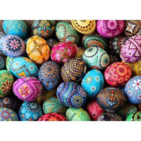 Jigsaw Puzzles for Adults 1000 Pieces, Interlock Perfectly Letter on Back No Dust, Home Decor Birthday Party Gift Toy for Men Women Elders Seniors, 1:1 Poster (Easter Egg)