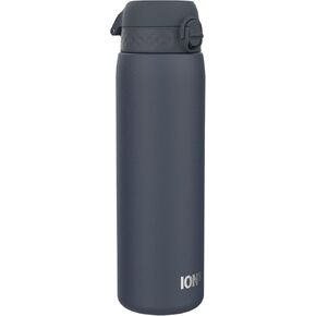 ION8 Vacuum Insulated Stainless Steel 1 Litre Water Bottle, 920 ml/31 oz, Leak Proof, Easy to Open, Secure Lock, Dishwasher Safe, Carry Handle, Scratch Resistant, Ideal for Sports and Yoga, Black
