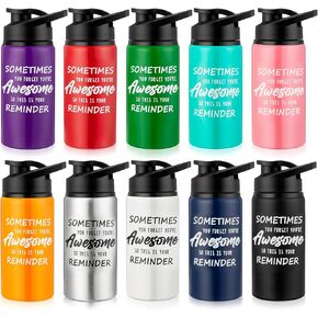 10 Pcs Thank You Appreciation Gifts Aluminum Water Bottles Bulk Water Bottle with Snap Lids Lightweight Leak Proof Sports Water Bottle Travel Bottles for Gym Camping Hiking (Multicolor, 20 Oz)