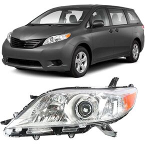 WFLNHB Headlights Assembly Replacement for 2011-2020 Toyota Sienna Halogen Headlamps Driver Side