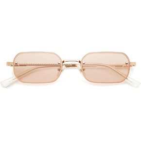 Retro Rectangle Sunglasses for Women Men Rimless Metal 90s Small Narrow Sun Glasses AP3684