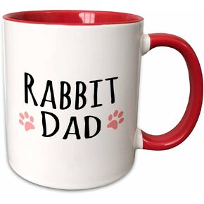 3dRose Rabbit Dad Mug, 11 oz, Black