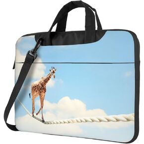 Laptop Bag Laptop Case Computer Bags Giraffe Walking On Rope Printed Padded Sleeve Cover for Women Men