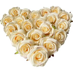 Ukeler Artificial Rose Flower Heads 20 Pcs Real Looking Blue Roses for DIY Wedding Bouquets Home Decorations Flower Crafts