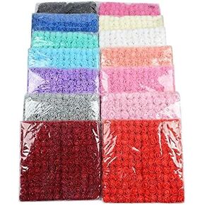 Mini Pe Artificial Rose Flower Heads 144pcs Mini Fake Roses DIY Wedding Flowers Accessories Make Bridal Hair Clips Headbands Dress (Black)
