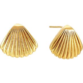 Gold Shell Earrings Seashell Stud Earrings Summer Ocean Beach Jewelry for Women
