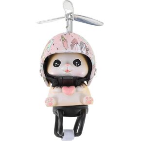 PRETYZOOM Bike Bell Bicycle Handlebars Mount Cat Doll with Propeller Helmet- Bicycle Decoration Accessories