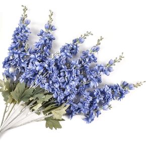 Fake Delphinium Artificial Snapdragon Long Stem Fake Flower Home Garden Wedding Decor 6Pcs