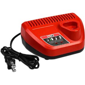 1 Pack 12V Lithium ion Battery Charger Replacement for Milwaukee 48-59-2401 Charger Compatible with Milwaukee 12 Volt Battery Lithium 48-11-2402 48-11-2411 48-11-2412 48-11-2420 48-11-2460 Tools(Red) in Saudi Arabia