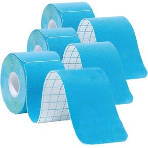 3 لفات شريط علم الحركة مسبق القطع، شريط لاصق رياضي رياضي للعضلات والكاحل والرقبة والركبة والكتف يعزز التعافي وتوفير الدعم، إجمالي 60 شريطًا مقطوعًا مسبقًا (أسود) in Kuwait