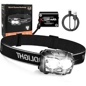 Headlamp Rechargeable LED 500 Lumen Headlamps Battery Powered Waterproof IP65 Head Lights for Forehead USB-C Rechargeable Head Lamps for Adults Head Lantern for Camping Running Cycling Fishing