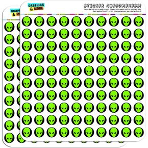Alien Head Roswell 1/2" (0.5") Planner Calendar Scrapbooking Crafting Stickers - Clear