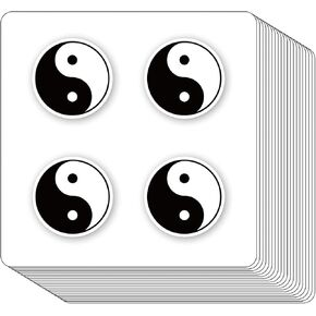 Yin Yang Symbol Stickers 1in for Scrapbooking, Arts, Craft, Kids DIY, Calendars Journals 80-Pack