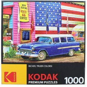 RoseArt - Kodak Premium - Sunset Balloons Over Tulip Field - 1000 Piece Jigsaw Puzzle for Adults