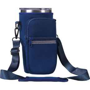 Water Bottle Holder with Strap for YETI Tumbler, Water Bottle Carrier Sling Bag with Phone Pocket, Gym Bottle Accessories, Water Bottle Sleeve Bag for Walking Hiking Travel
