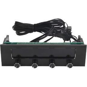 STW‑6041 Multi Fan Speed Controller 5.25 Inch Optical Drive Front Panel LCD Display 4 Channel Control Module for CPU Fan PC Case Fans