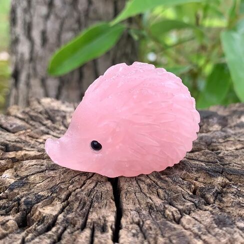 Hand Carved Mixed gemstome Crystal Hedgehog Animal Figurine Carving Decor (Amethyst) in Saudi Arabia