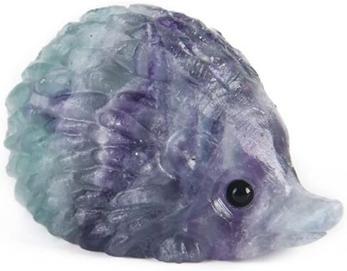 Hand Carved Mixed gemstome Crystal Hedgehog Animal Figurine Carving Decor (Amethyst) in Saudi Arabia