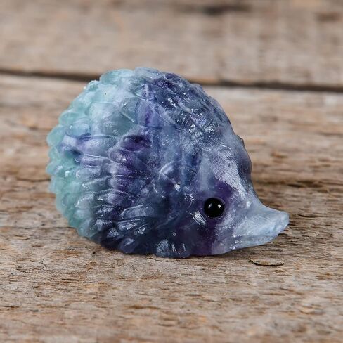 Hand Carved Mixed gemstome Crystal Hedgehog Animal Figurine Carving Decor (Amethyst) in Saudi Arabia