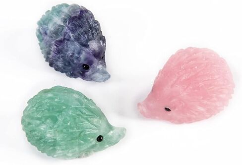 تمثال منحوت يدويًا على شكل قنفذ كريستالي مختلط من الأحجار الكريمة (الجمشت) in Kuwait