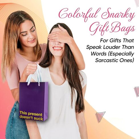 MilkToast Brands Funny Snarky Colored Gift Bag Set, 5 Pieces, Inappropriate Snarky Birthday Gift Wrapping in Kuwait
