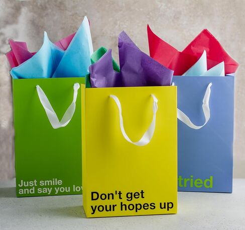 MilkToast Brands Funny Snarky Colored Gift Bag Set, 5 Pieces, Inappropriate Snarky Birthday Gift Wrapping in Kuwait