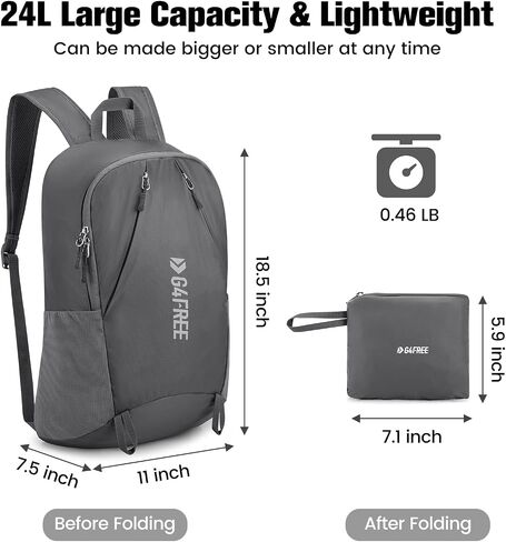 G4Free 24L Packable Hiking Backpack Lightweight Foldable Small Sport Travel Daypack Water Resistant for Women Men in Saudi Arabia