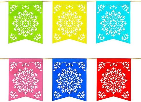 Super Z Outlet 12 Foot Long Rainbow Multicolored Flag Mexican Sun Del Sol Design Garland Drop Banner for Party Decorations, Birthdays, Event Supplies, Fiesta Festivals, Children & Adults in Kuwait