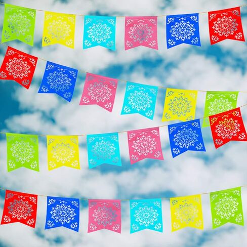 Super Z Outlet 12 Foot Long Rainbow Multicolored Flag Mexican Sun Del Sol Design Garland Drop Banner for Party Decorations, Birthdays, Event Supplies, Fiesta Festivals, Children & Adults in Kuwait