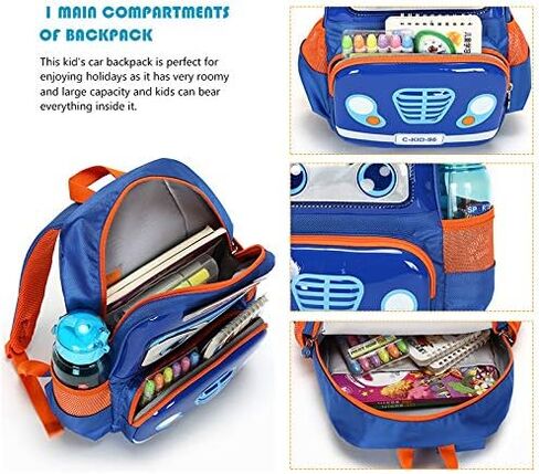 Personalized 3D-cartoon Bus Kids Preschool Backpack - Kindergarten Backpack for Boys, Small Bookbag for Toddlers (Ages 3-6) in Saudi Arabia