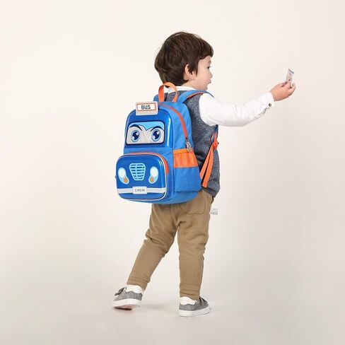 Personalized 3D-cartoon Bus Kids Preschool Backpack - Kindergarten Backpack for Boys, Small Bookbag for Toddlers (Ages 3-6) in Saudi Arabia