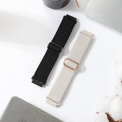 2 Pack Stretchy Nylon Watch Bands Compatible with Amazfit Active 2/Active 3 Premium/Active,20MM Soft Replacement Sport Straps for Amazfit Bip 3 Pro/3/U Pro/GTR mini/GTS 4/3/2 Women Men in Saudi Arabia