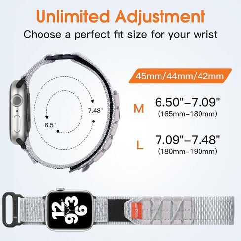 R-Nylon Band Compatible with Apple Watch Bands 44mm 45mm 49mm 42mm for Men, Rugged Tactical Militray Sport Loop Strap for iWatch Band Ultra 2 SE Series 9 8 7 6 5 4 3 2 1 in Saudi Arabia