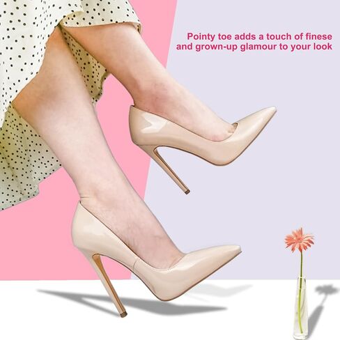 Women's Pointed Toe Stiletto High Heel Dress Pumps 5 Inch Sexy Heels Wedding Braidal Evening Party Shoes in Saudi Arabia