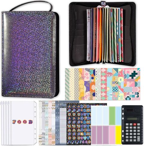 100 Day Envelopes Money Saving Challenge, 52 Week Money Saving Book with Calculator, A6 Budget Binder with Envelopes, Money Wallet Organizer for Cash Stuffing with Zipper (Pink) in Saudi Arabia