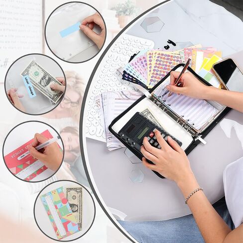 100 Day Envelopes Money Saving Challenge, 52 Week Money Saving Book with Calculator, A6 Budget Binder with Envelopes, Money Wallet Organizer for Cash Stuffing with Zipper (Pink) in Saudi Arabia
