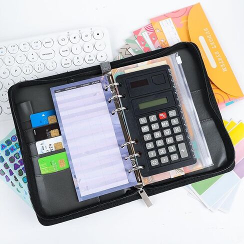 100 Day Envelopes Money Saving Challenge, 52 Week Money Saving Book with Calculator, A6 Budget Binder with Envelopes, Money Wallet Organizer for Cash Stuffing with Zipper (Pink) in Saudi Arabia