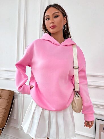 سترة صوفية نسائية من GORGLITTER بغطاء للرأس مبطنة حراريًا وأكتاف منسدلة وأكمام طويلة in Saudi Arabia