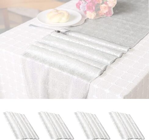 Sequin Table Runner Apple Green 2 Packs 12x72inches Glitter Runner Sparkly Runner Linen for Birthday Party Supplies Wedding Bachelorette Holiday Celebration Bridal Baby Shower Events in Saudi Arabia