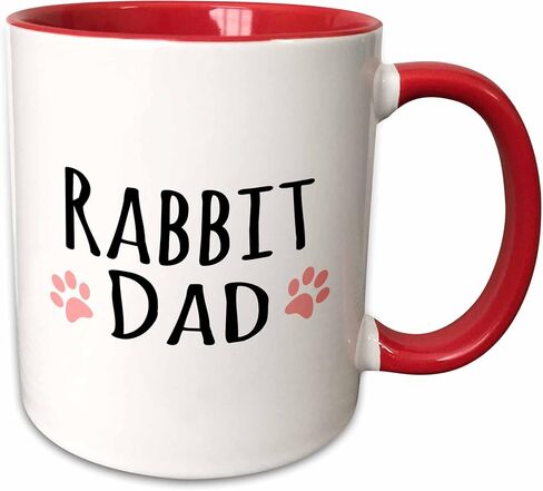 3dRose Rabbit Dad Mug, 11 oz, Black in Saudi Arabia