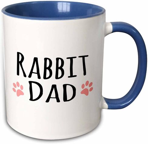 3dRose Rabbit Dad Mug, 11 oz, Black in Saudi Arabia