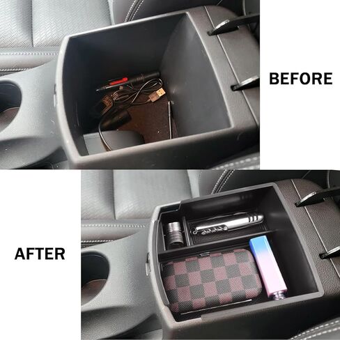 TACORBO Center Console Organizer Compatible with Hyundai Kona 2018 2019 2020 2021 2022 2023 Accessories Armrest Secondary Storage Box, Interior ABS Insert Tray, [Not fit the Kona EV], Black in Saudi Arabia