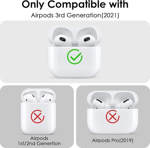 Portable Electronic Device Cover for Airpods 3, Gray Blue Silicone Case with Pompom Keychain for Women Girls, 2021 in Kuwait