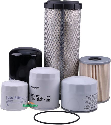 Solarhome الهيدروليكي، ناقل الحركة، طقم فلتر هواء زيت المحرك LVA21037 متوافق مع جرار JD المضغوط 3025E 3032E 3036E 3038E/إجمالي 6 قطع in Saudi Arabia